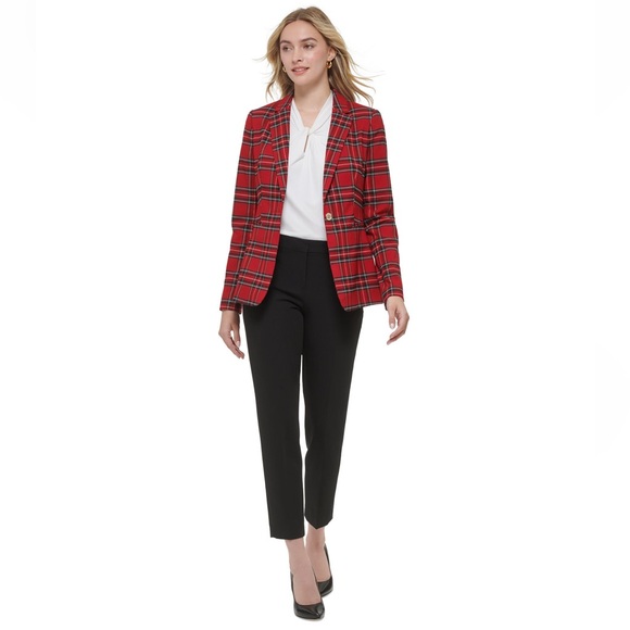 NWT Tommy Hilfiger Red Tartan Women's Blazer - Picture 14 of 14